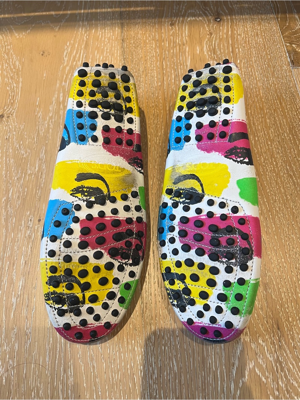 Tod’s Gommino Loafers Pop Art Eye Print Multicolor Italian Leather Women US 7.5 - Picture 15 of 16